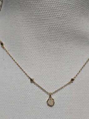 Kendra Scott Gold Hexagon Pendant Necklace with Bead Accents